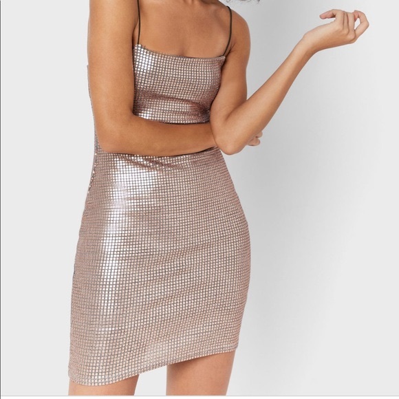 Topshop Dresses & Skirts - NWT TOPSHOP rose gold bodycon mini dress 6